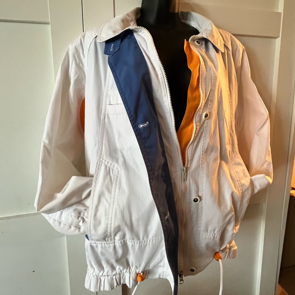 London Fog crisp White Purple Orange sport jacket bomber spring jacket - Picture 8 of 9
